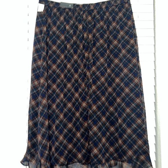 Maurices Blue and Brown Plaid High-Low Skirt - Picture 6 of 7